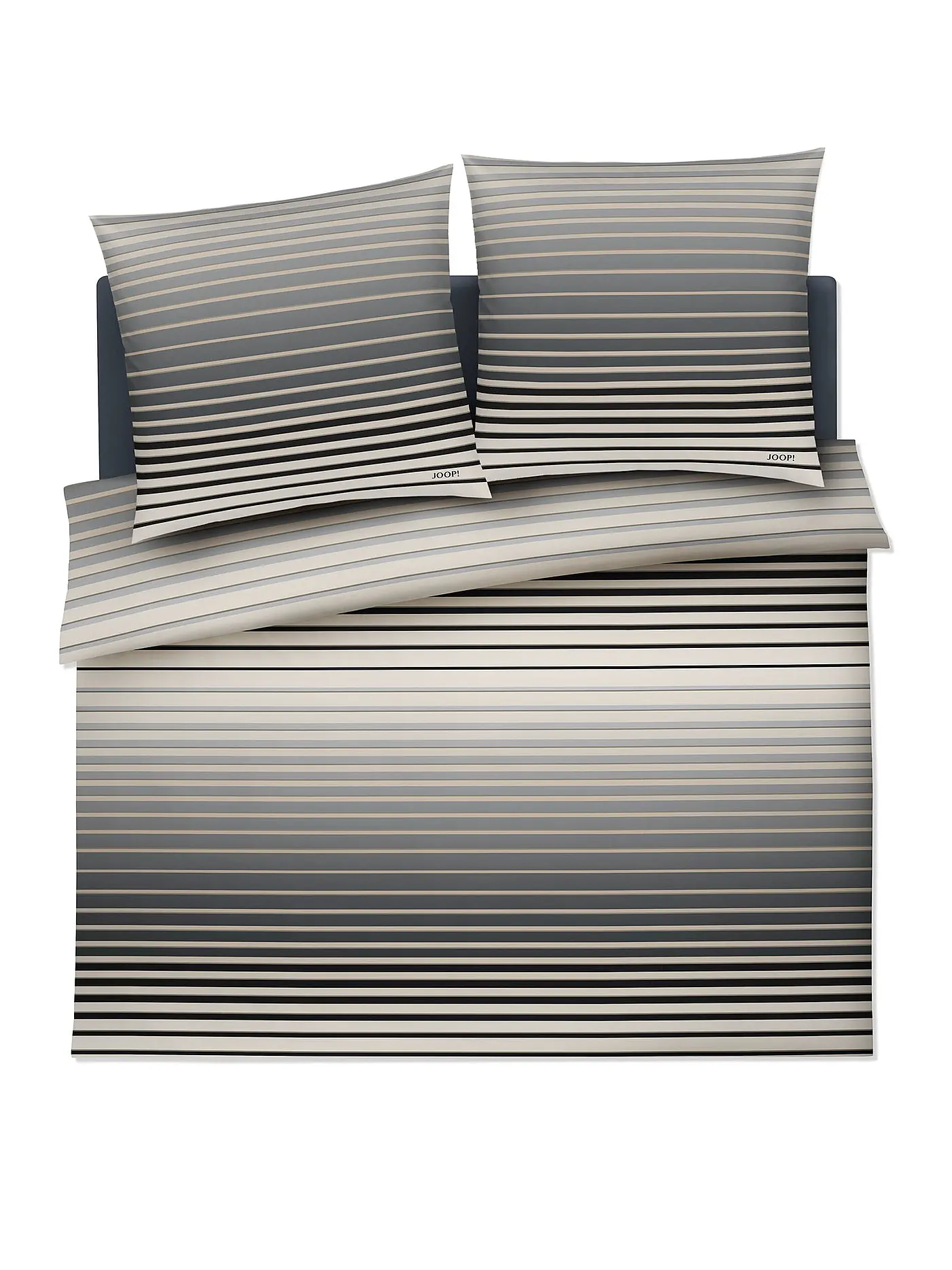 JOOP | Satin Bettwäsche SHUTTER 2x70x90cm/200x200cm Ocean | grau